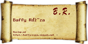 Baffy Róza névjegykártya
